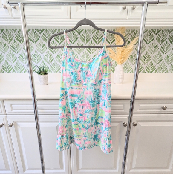 Lilly Pulitzer Adeli Perfect Match Meryl Luxletic Tennis Dress Pink Green Medium - Picture 3 of 10